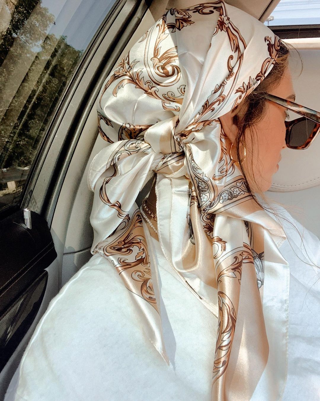 Head Wrap Turban - Sciarpa quadrata in raso Donna Hijab