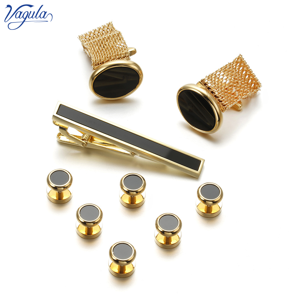Tie Bar Set Gift - VAGULA Nuovo 9PCS Gemelli Tie Clip