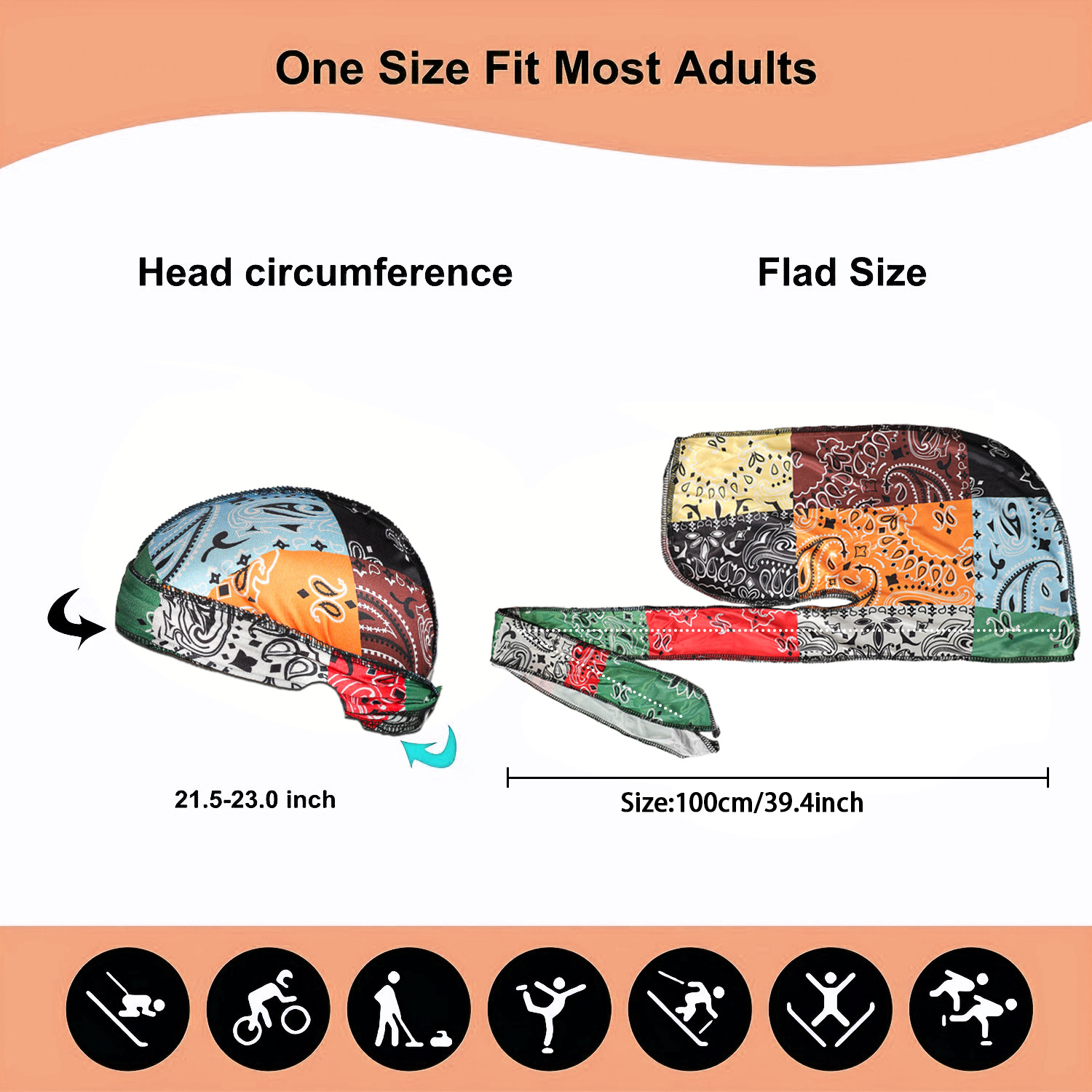 Paisley Stampa Silky Durags Ba - Bandana Doo Rag recensione e prezzo